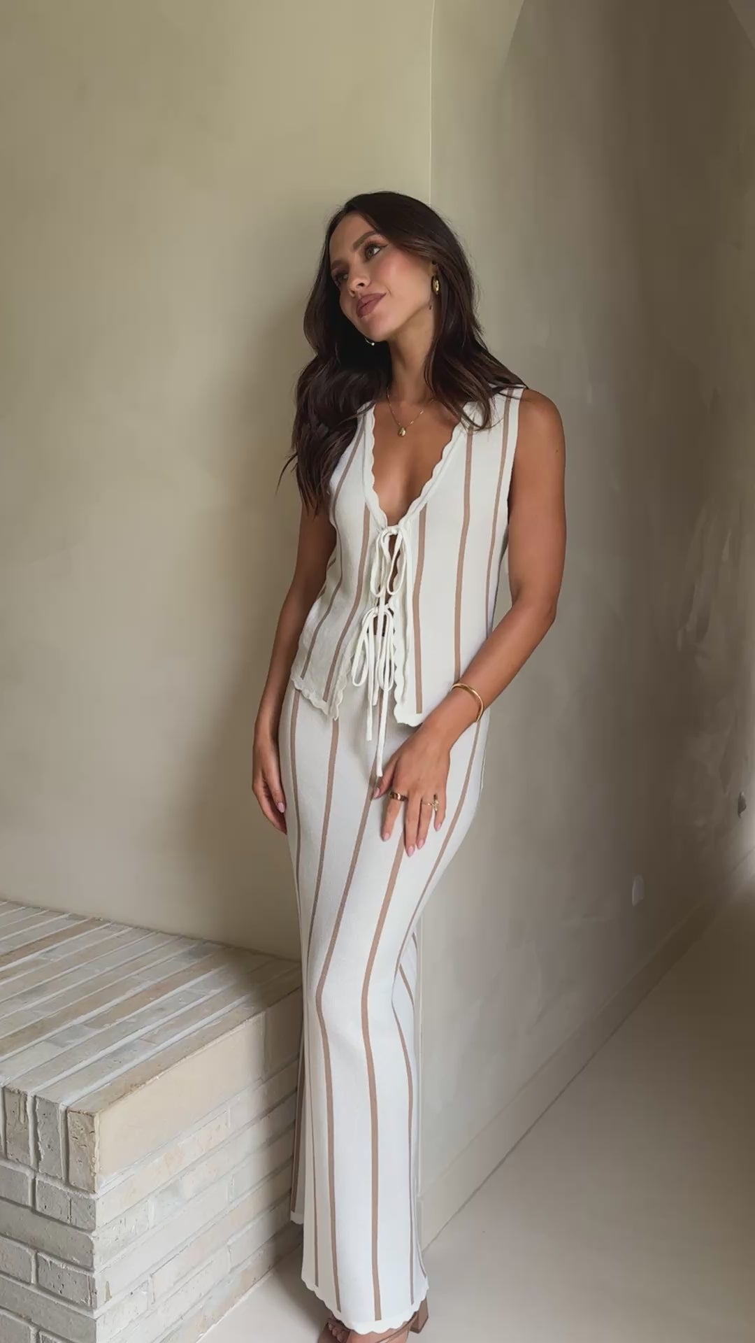 Cindy Maxi Skirt - White/Beige