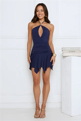Scarlet Desire Halter Mini Dress Navy