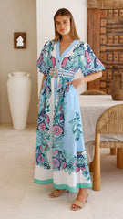 Dali Maxi Dress - Island Bloom Blue