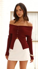 Tate Long Sleeve Top - Wine