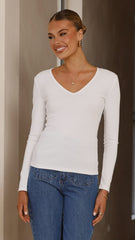 Vienna Long Sleeve Top - White