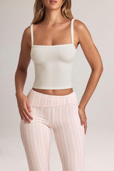 Lai-Modal Square-Neck Camisole Top in White