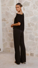 Blair Off Shoulder Tee - Black