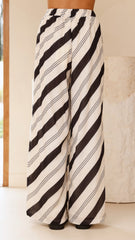 Torrey Wide Leg Pants - Black/Cream