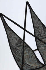 Lanai-Embellished Backless Maxi Dress in Black