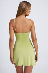 Deia-Hardware Detail A-Line Mini Dress in Olive Green