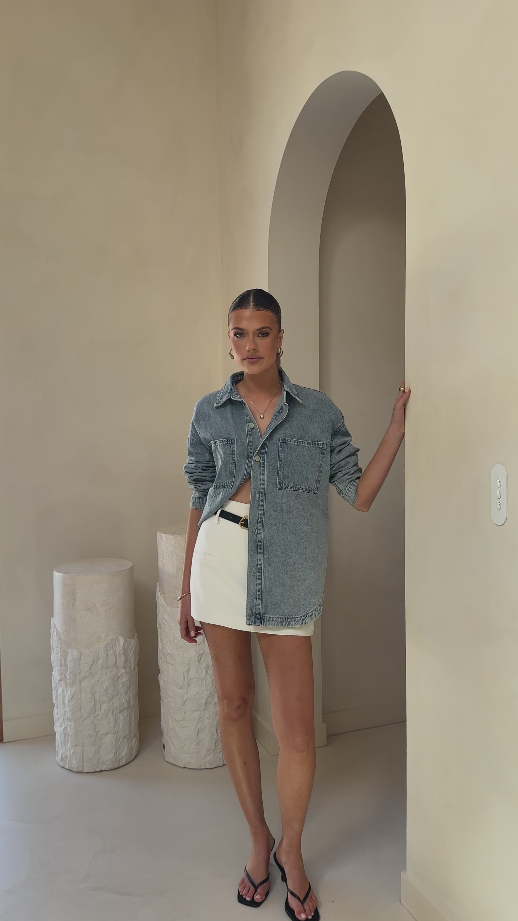 Valdez Oversized Denim Jacket - Blue