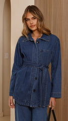 Amy Long Sleeve Top - Dark Denim