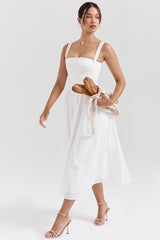 White Broderie Anglais Midi Sundress