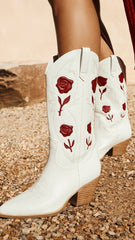 Arden Boots - White-Garnet
