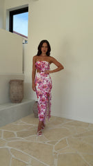 Zinnia Midi Dress - Pink/Purple Floral