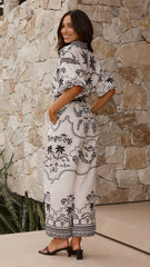 Xander Wide Leg Pants - Black/White