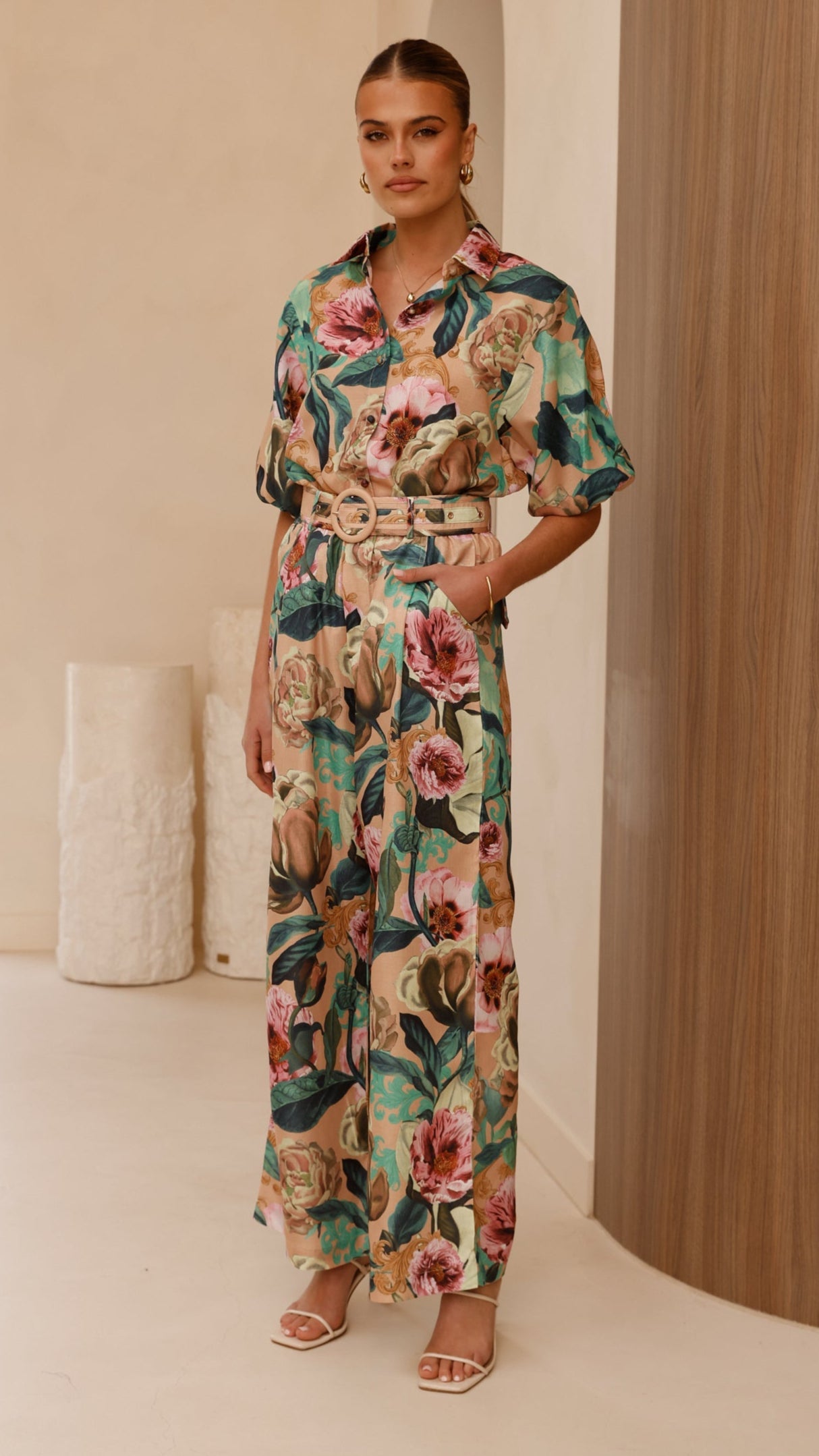 Becca Wide Leg Pants - Mocha Rose
