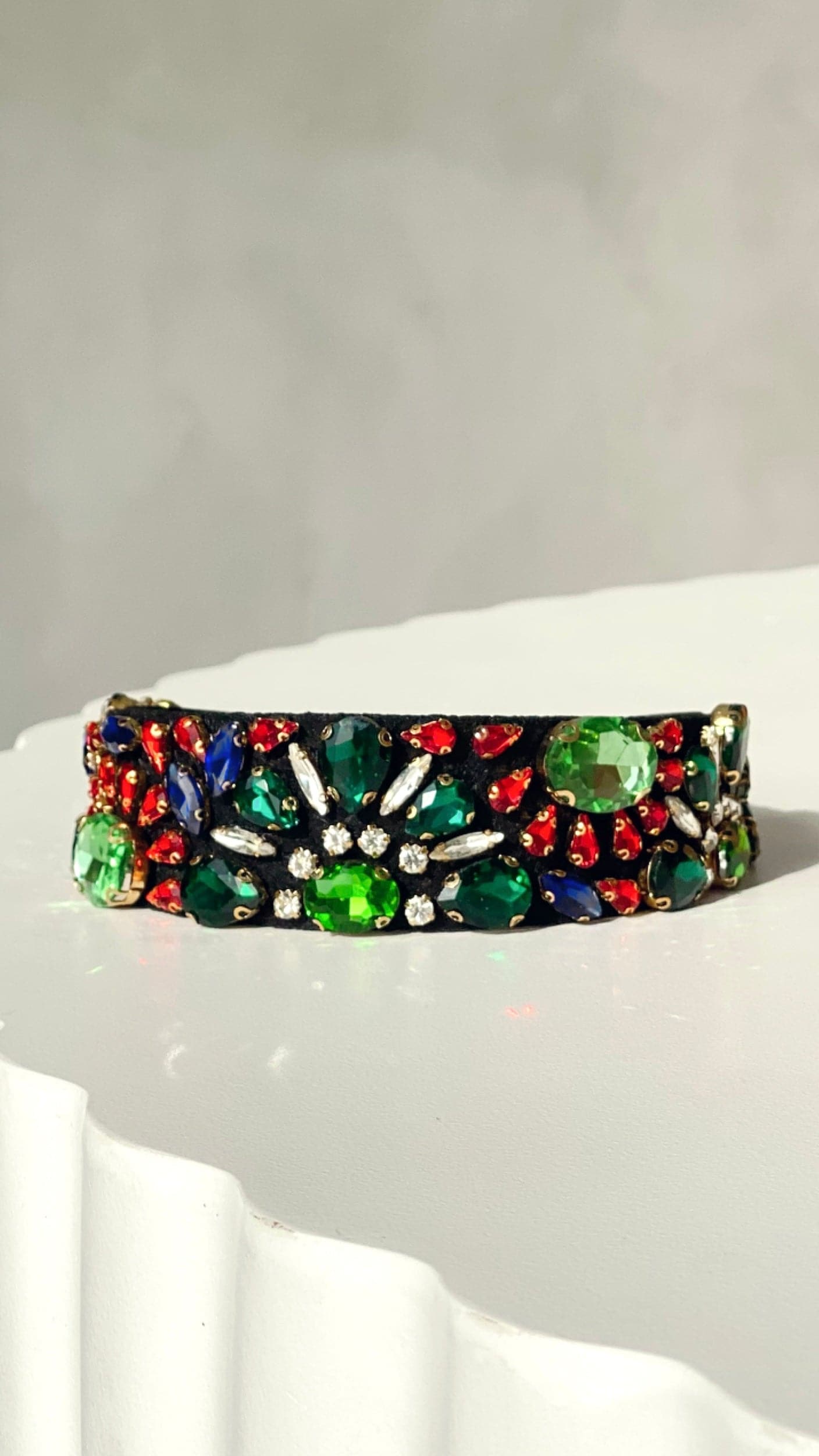 Flower Garden Jewelled Headband - Green/Multi