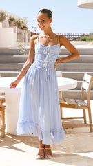 Halo Maxi Dress - Blue / White