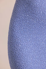 Monte Carlo-Embellished Cowl Neck Maxi Dress in Powder Blue