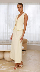 Daria Tie Front Top - Lemon