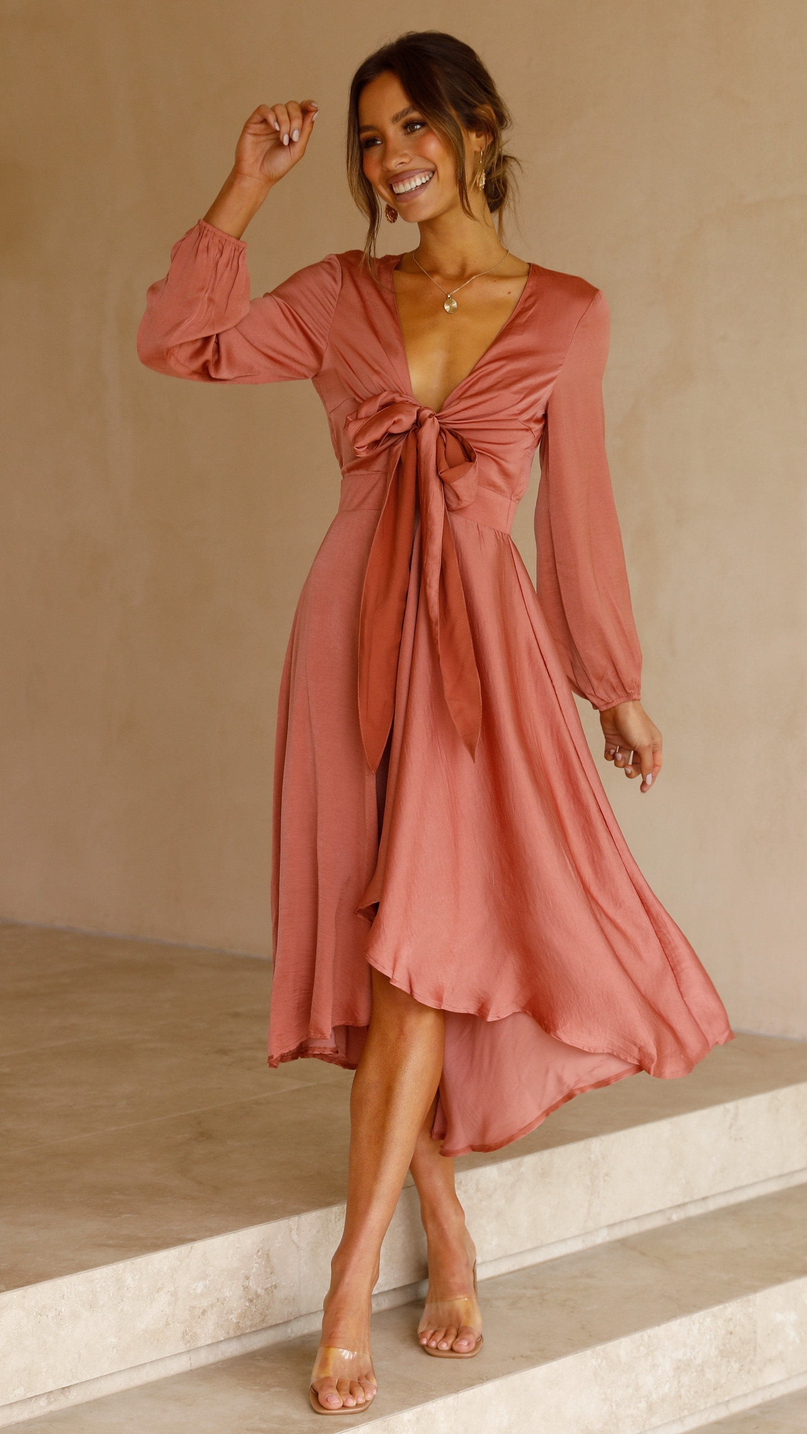 Starry Nights Dress - Baked Rose