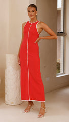 Milli Maxi Dress - Red/White