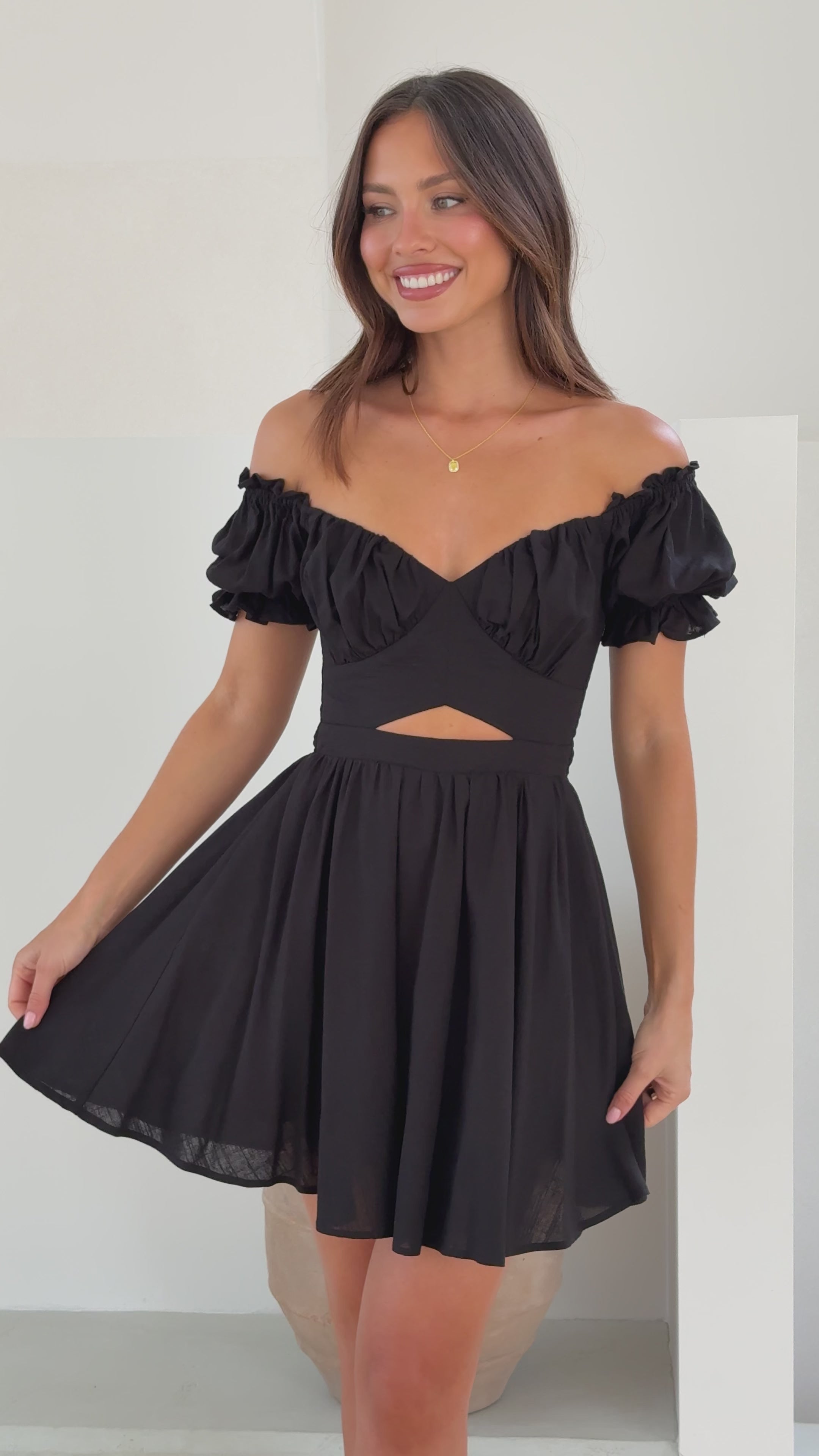 Magnolia Mini Dress - Black
