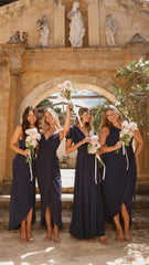 Pamela V Neck Maxi Dress - Navy
