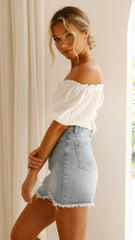 Tammy Mini Skirt - Light Denim