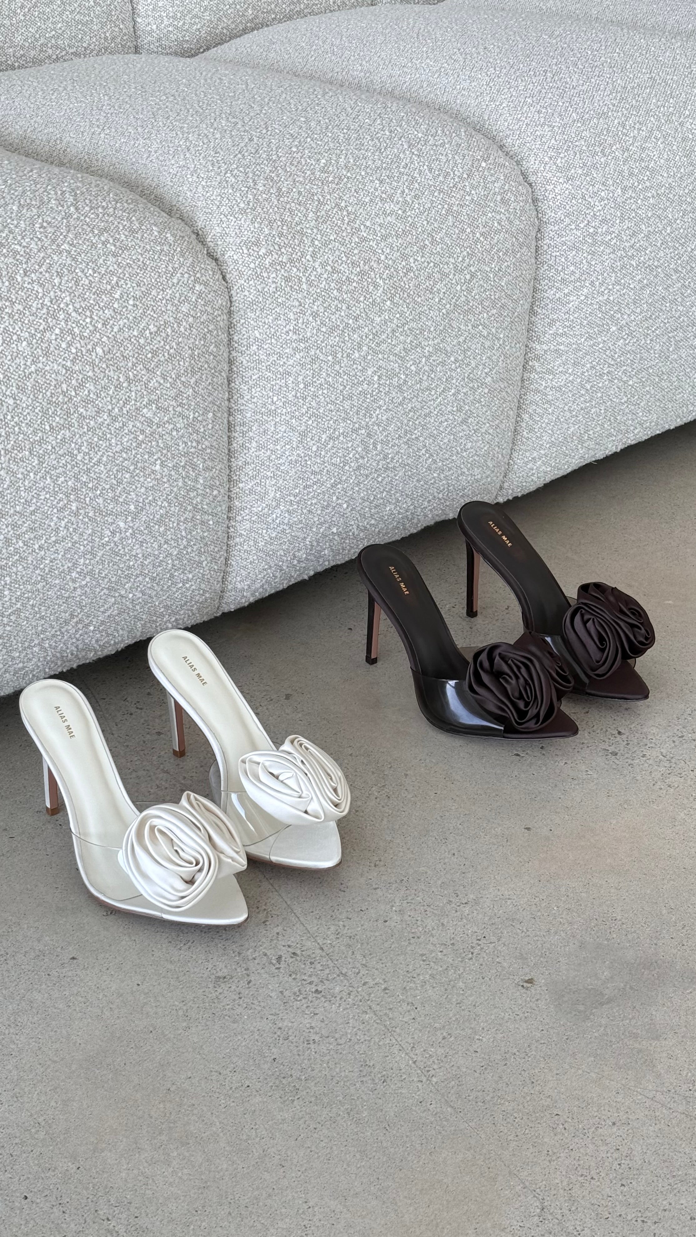 Casey Heel - Choc Satin