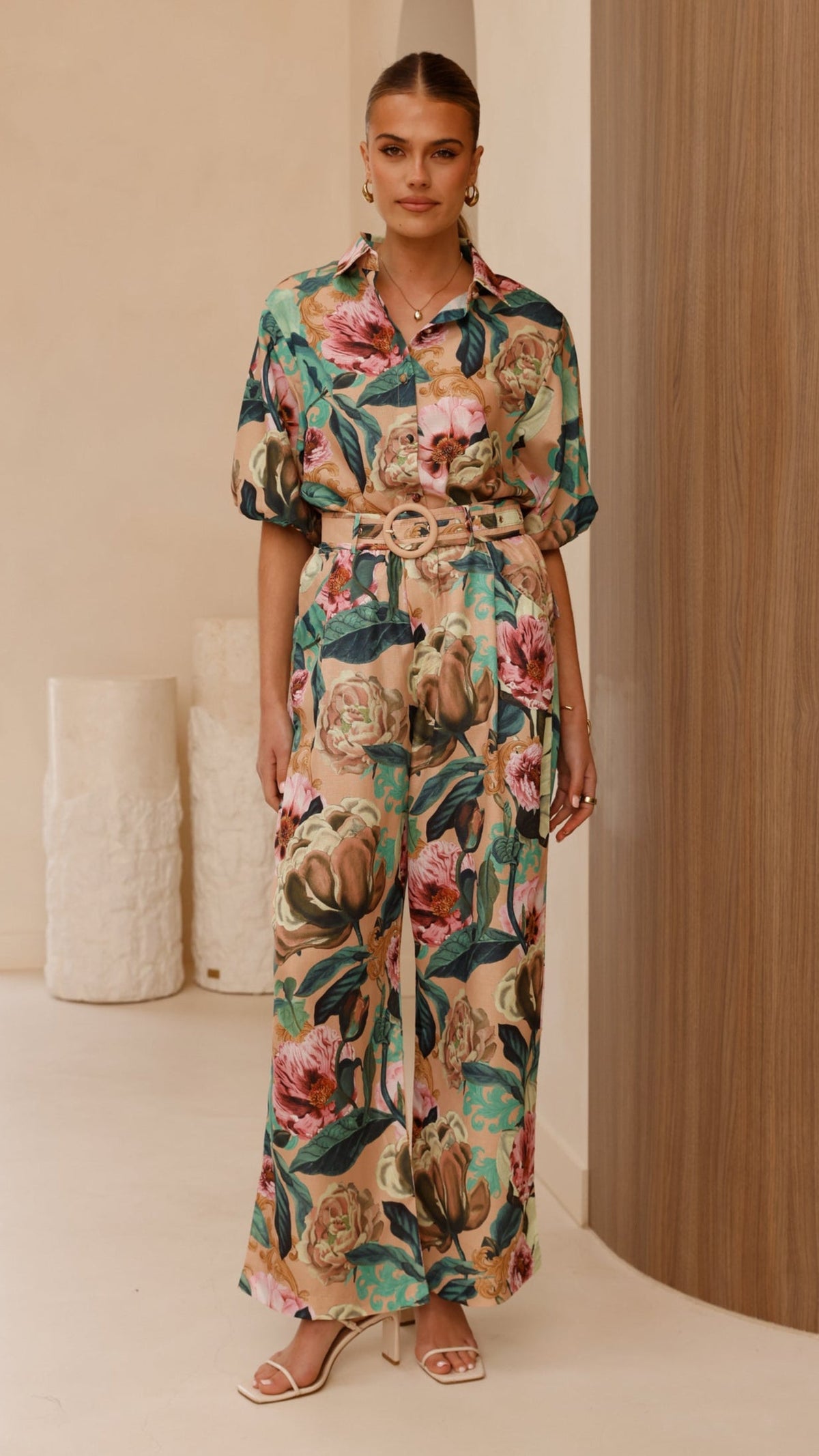 Becca Wide Leg Pants - Mocha Rose