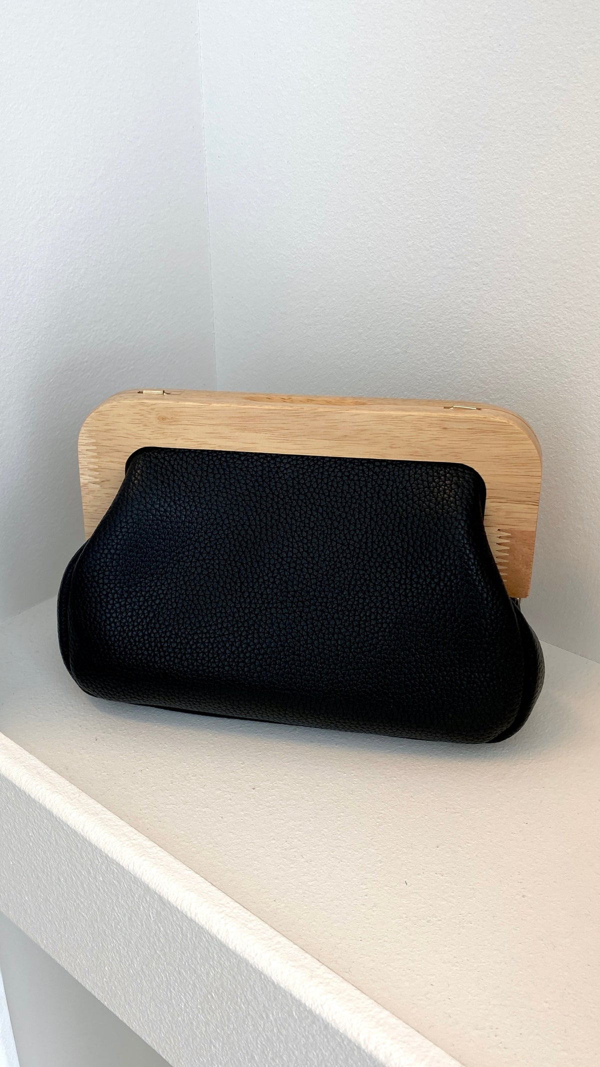 Kimmi Timber Frame Clutch - Black