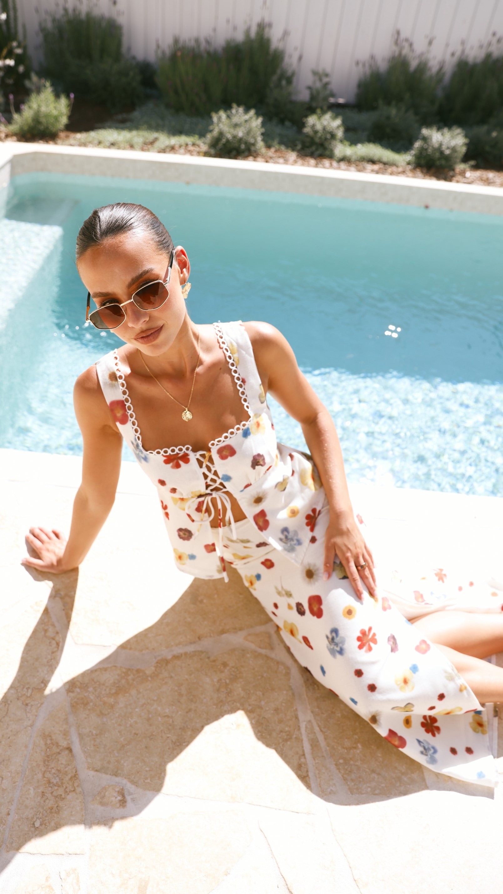 Vaiana Maxi Skirt - Cream / Floral