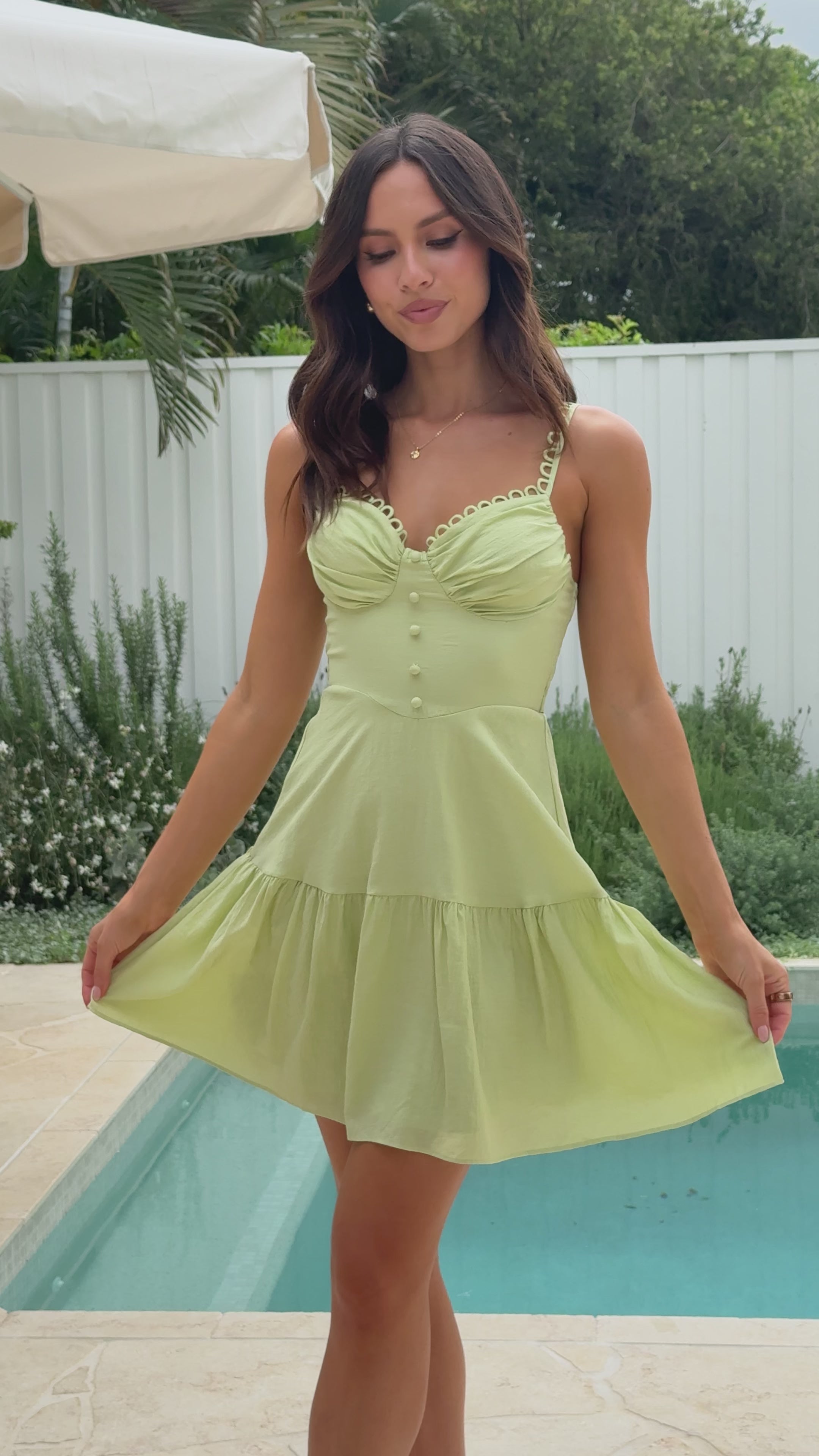 Beatrix Mini Dress - Sage