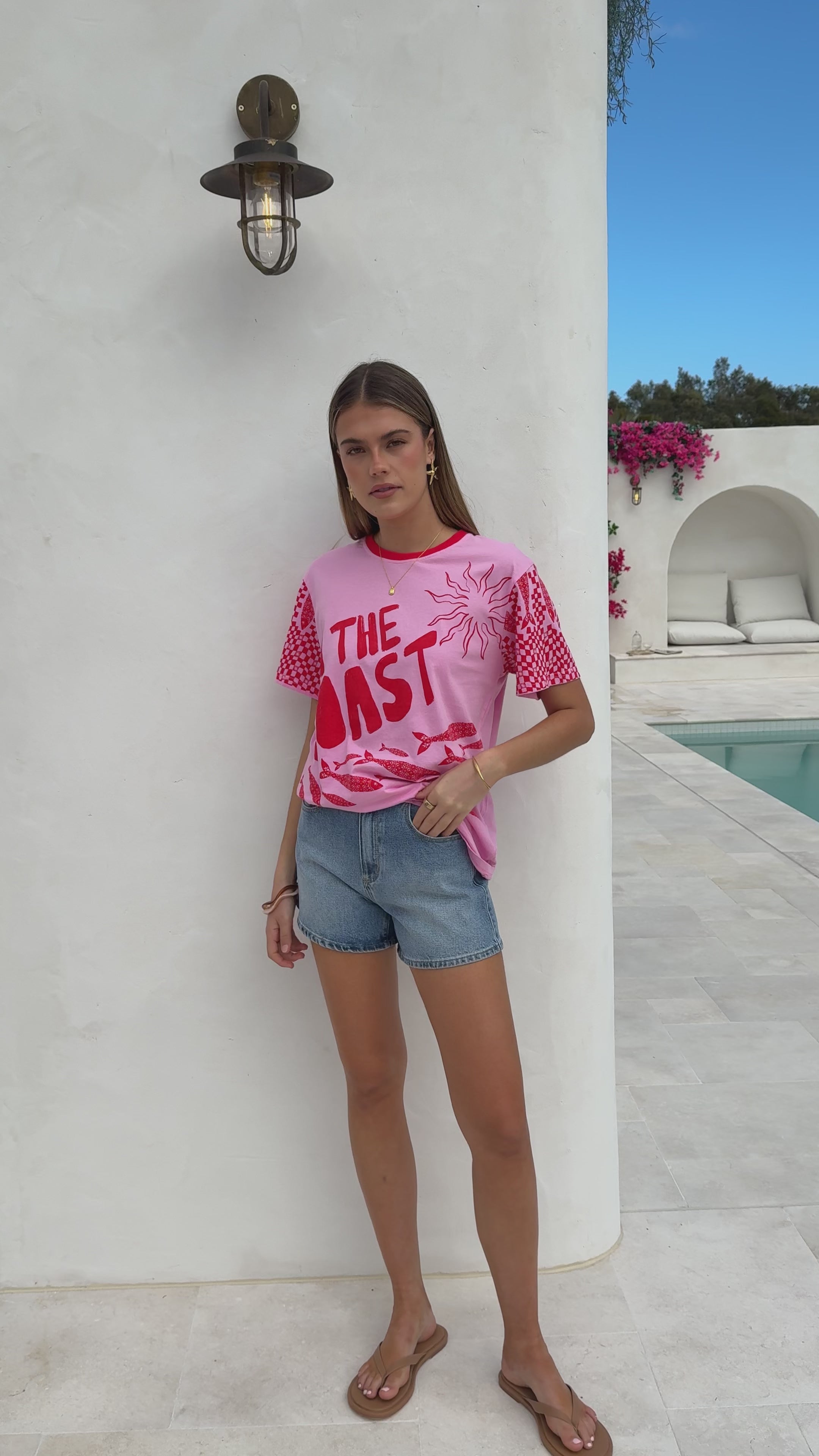 Florrie Tee - Pink/Red Tide