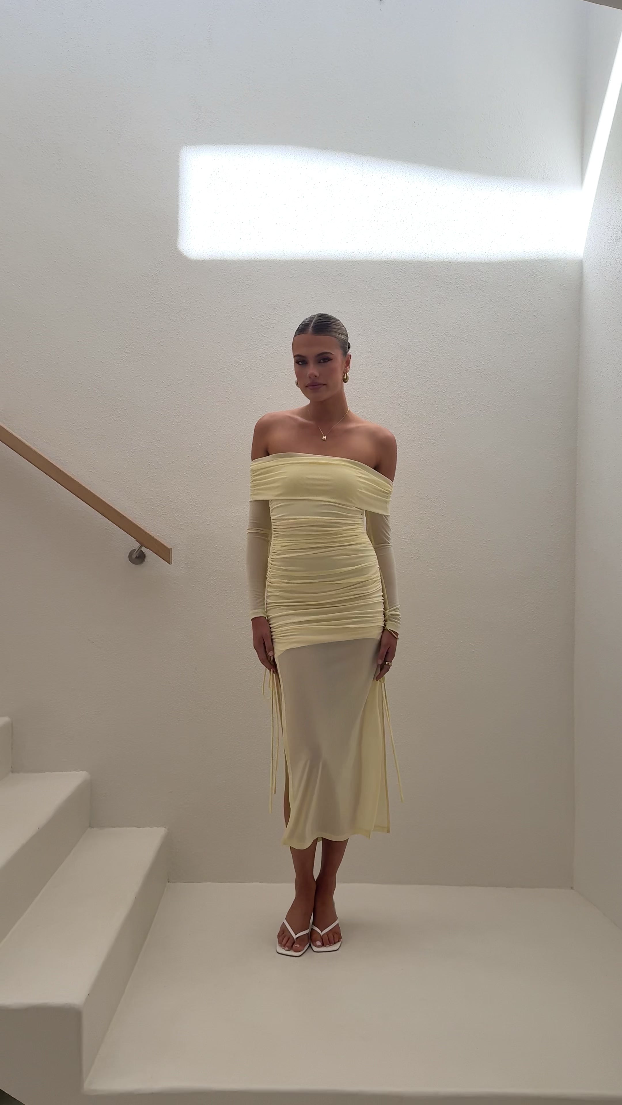 Isadora Off Shoulder Maxi Dress - Yellow