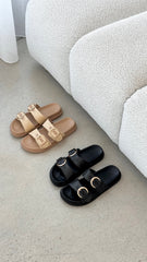 Wilmer Slide - Black Raffia