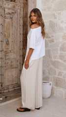Aziel Off Shoulder Tee - White