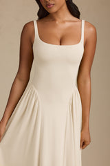 Aireen-Modal A-Line Midaxi Dress in Ivory