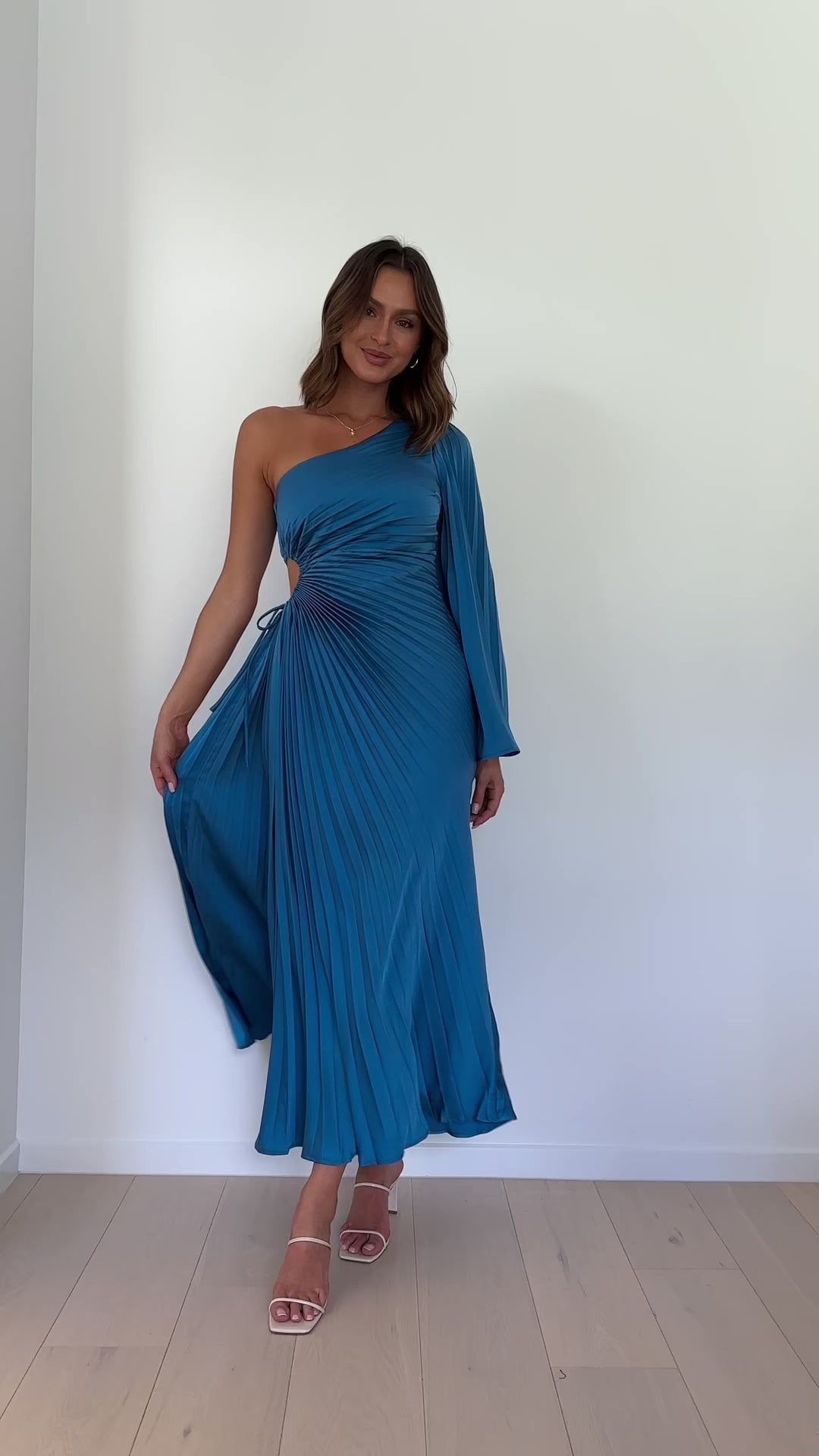Gwen One Shoulder Maxi Dress - Blue