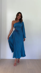 Gwen One Shoulder Maxi Dress - Blue