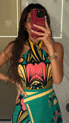 Portugal Twist Halter Top - Apple