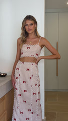 Nova Maxi Skirt - Red Bow