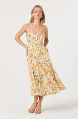Jaleyah Paneled Flare Midi Dress