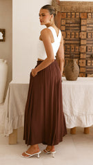 Aria Wide Leg Pants - Chocolate