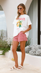 Amalfi Top and Shorts Set - Gingham Mango