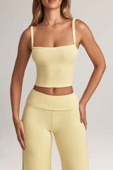 Lai-Modal Square-Neck Camisole Top in Lemon Sherbet