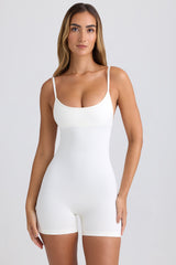 Super Sculpt Seamless Open-Back Unitard in Egg Shell