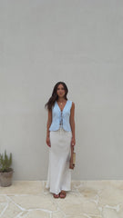 Alisa Tie Vest - Light Blue