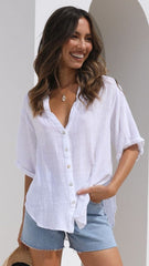 Jaime Button Up Shirt - White