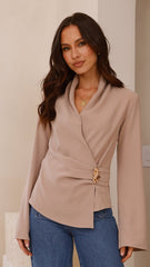 Lani Open Front Top - Latte