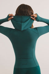 Soft Active Hooded Mid-Layer Jacket in Sea Moss