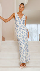 Kamala Maxi Dress - Blue Floral